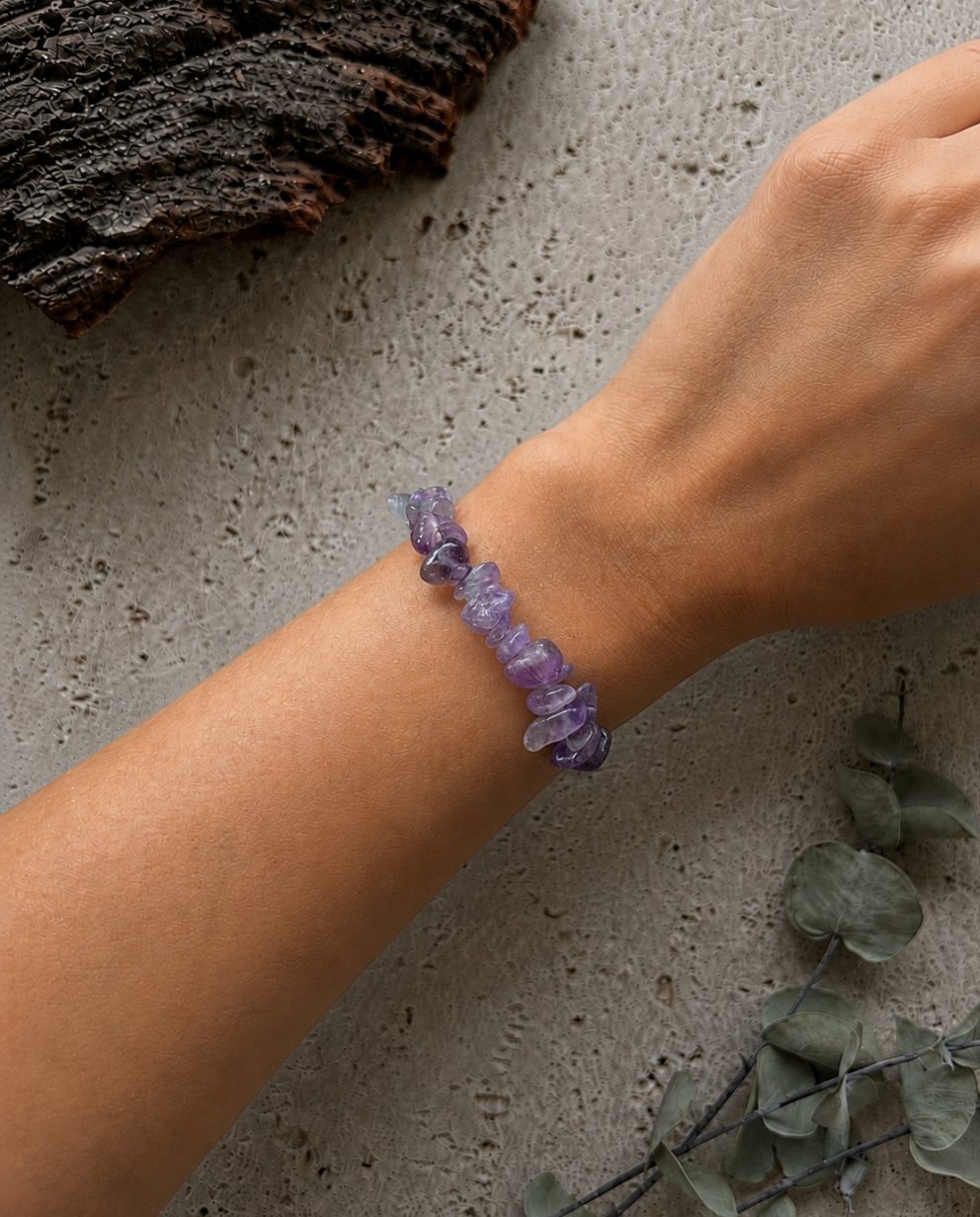 Amethyst Naturstein Edelstein Armband (Splitter)