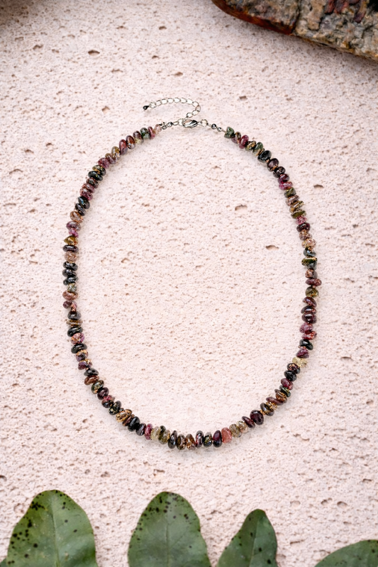Splitterhalskette bunter Turmalin
