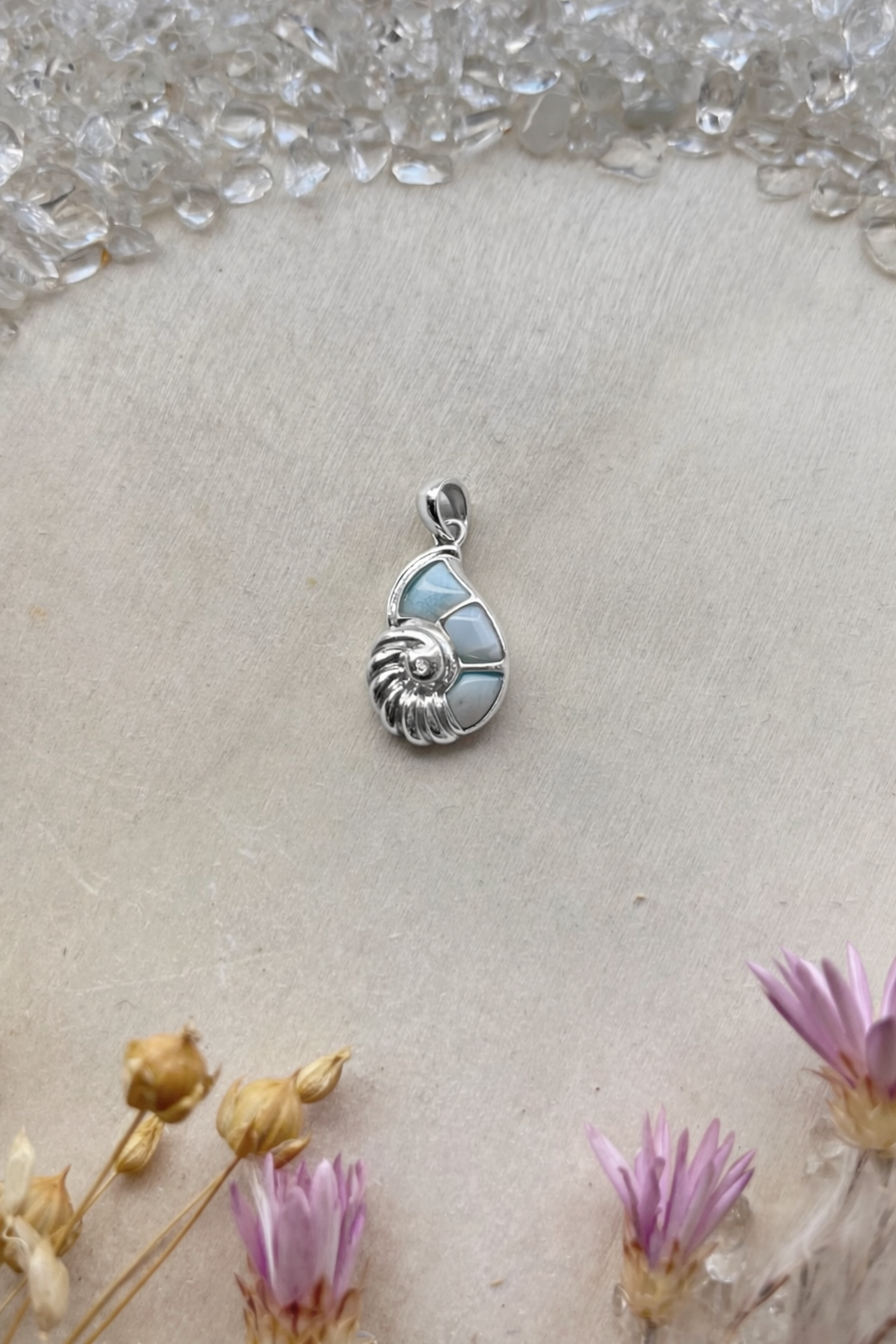 Larimar Anhänger Nautilus (925 Silber)