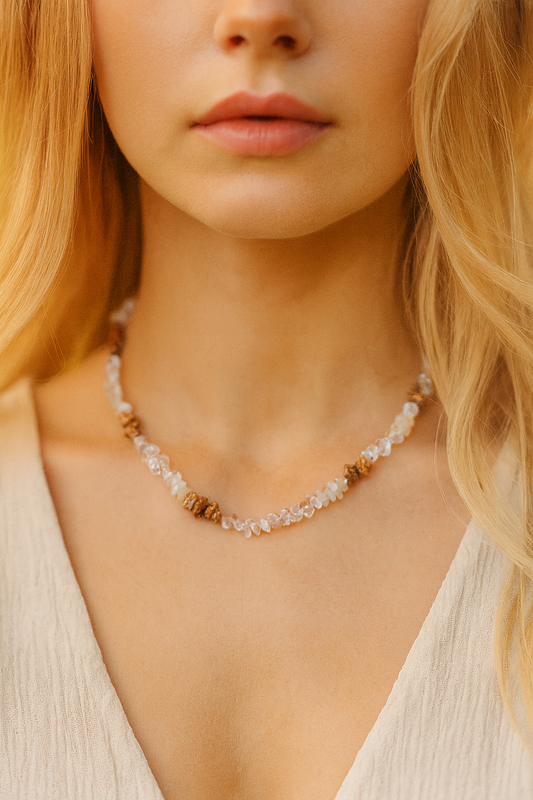 Collier Mix (Mondstein, Jaspis, Bergkristall) Ausdauer & Intuition