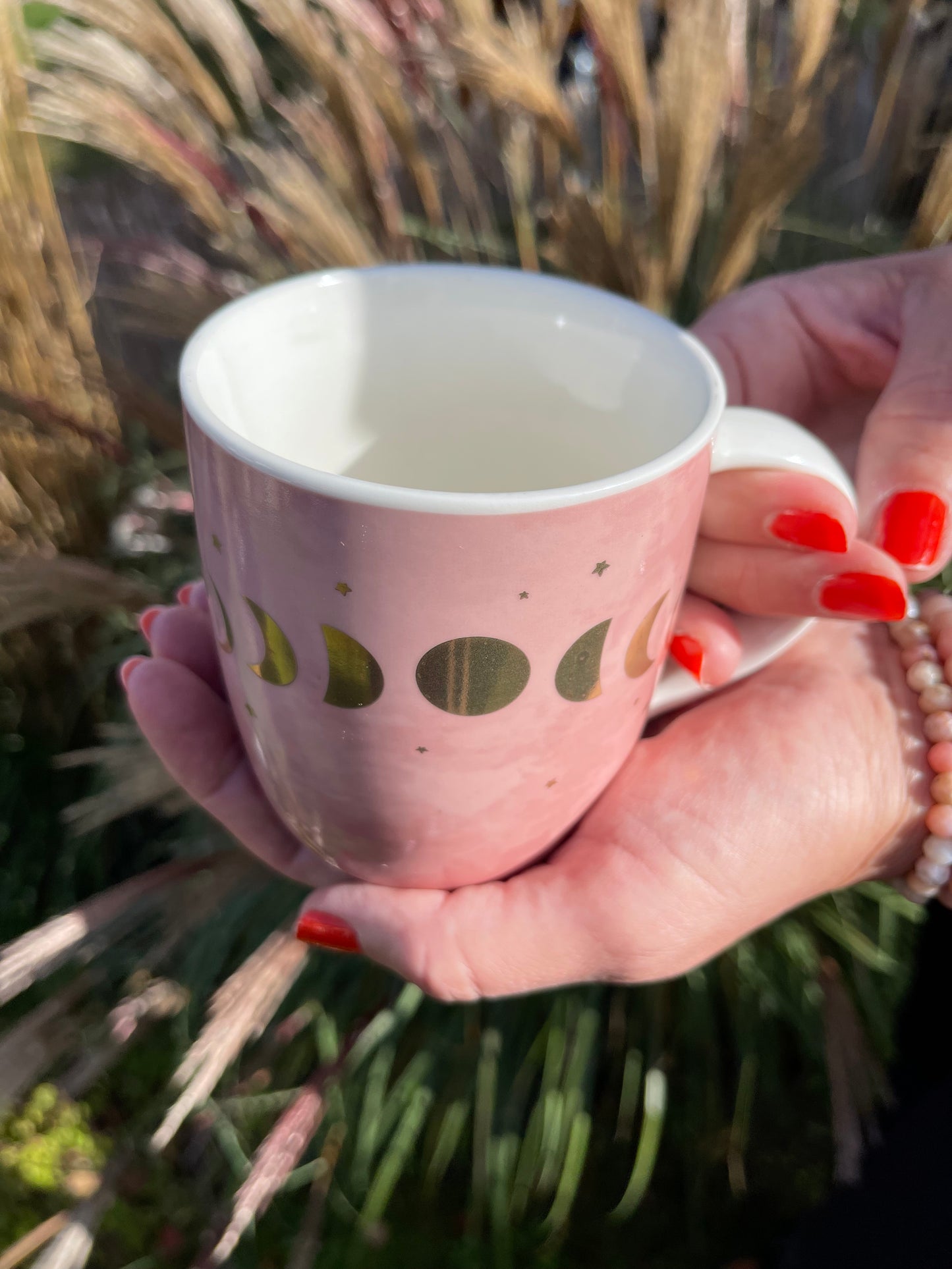 Teetasse mit Sieb und Deckel - Mondphasen