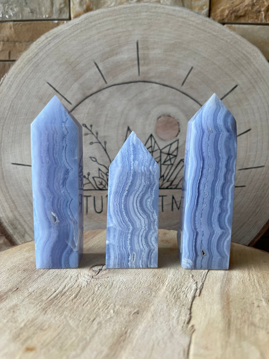Chalcedon Turm (Blue Lace Achat)