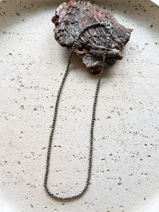 Pyrit Halskette facettiert (45cm)