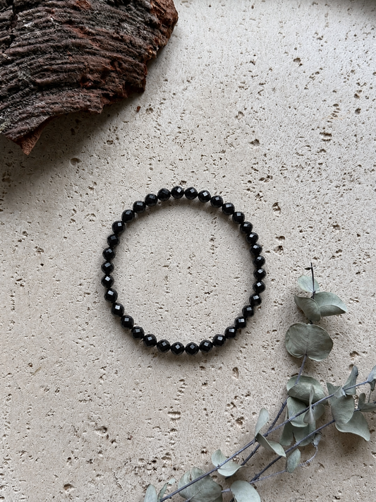 Schwarzer Turmalin Armband facetiert