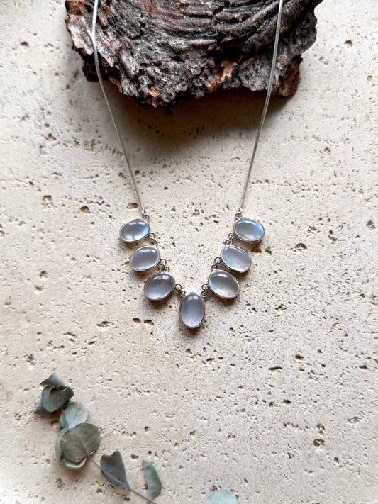Regenbogenmondstein Halskette (Einzelstück)