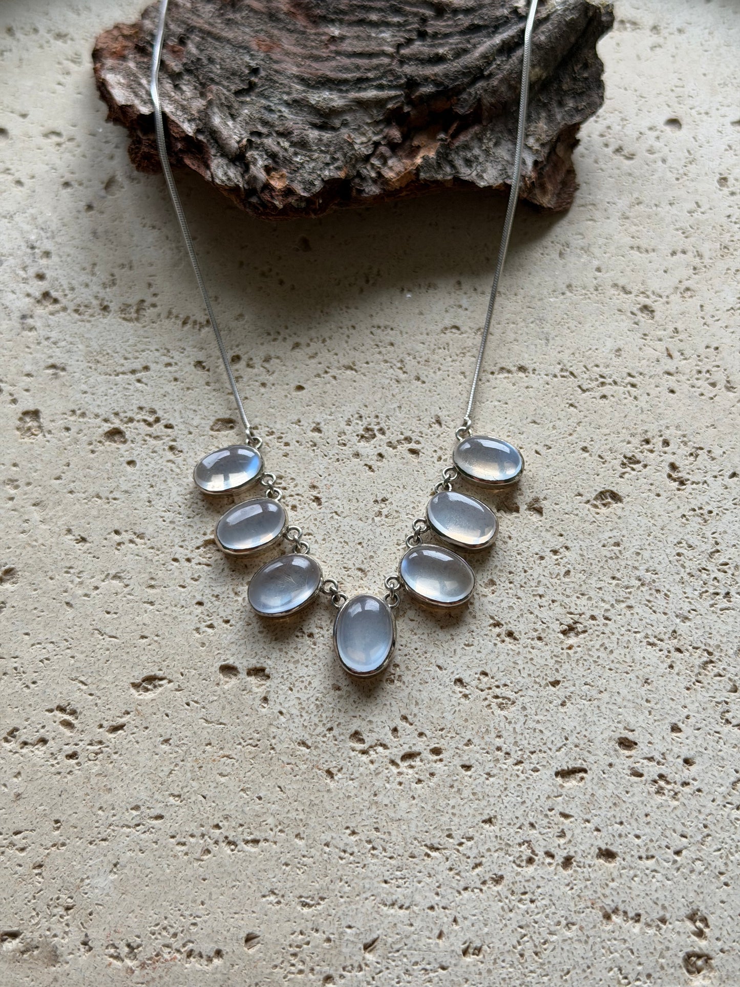 Regenbogenmondstein Halskette (Einzelstück)