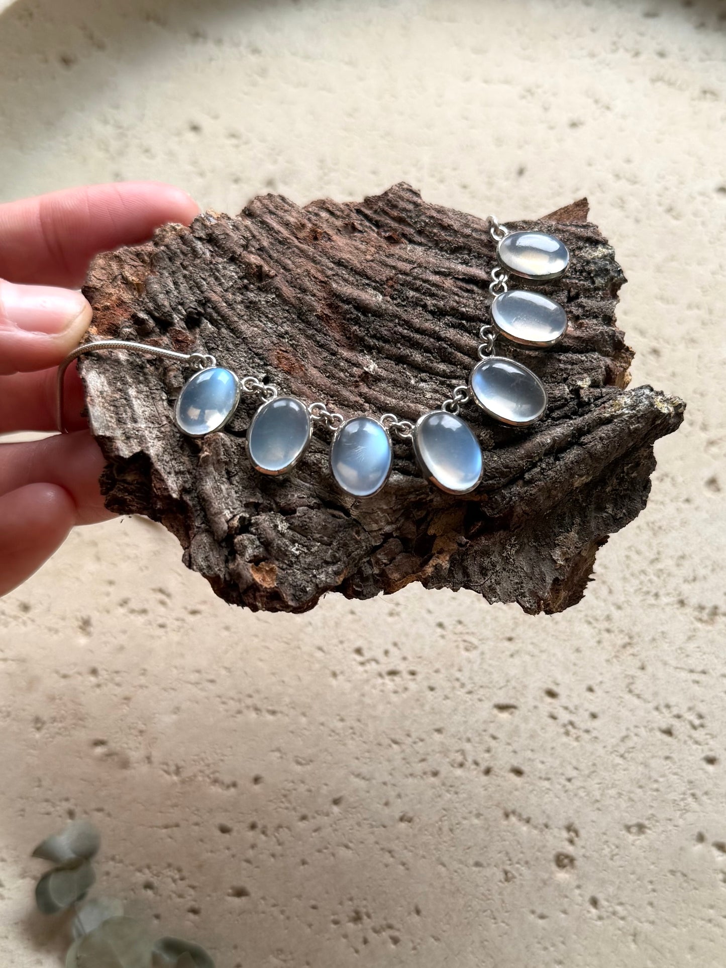 Regenbogenmondstein Halskette (Einzelstück)