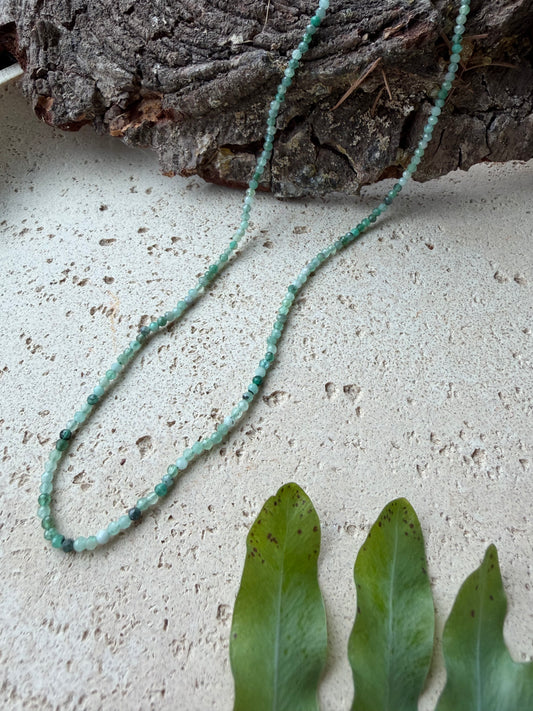 Smaragd Halskette facettiert und 925 Silber – Naturlichtmagie