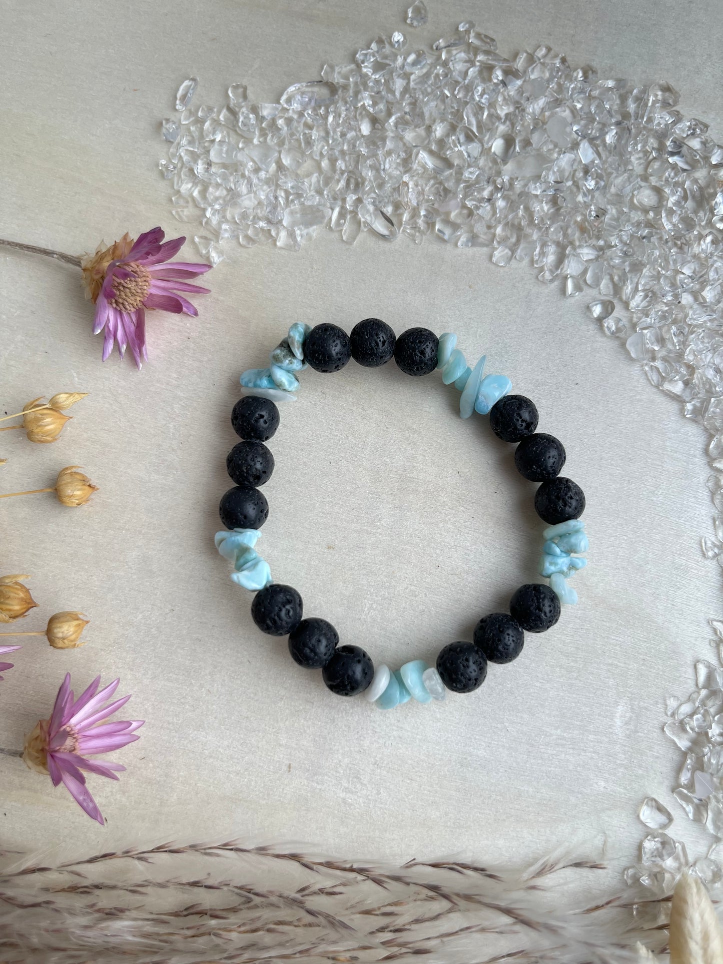 Larimar-Lava Armband