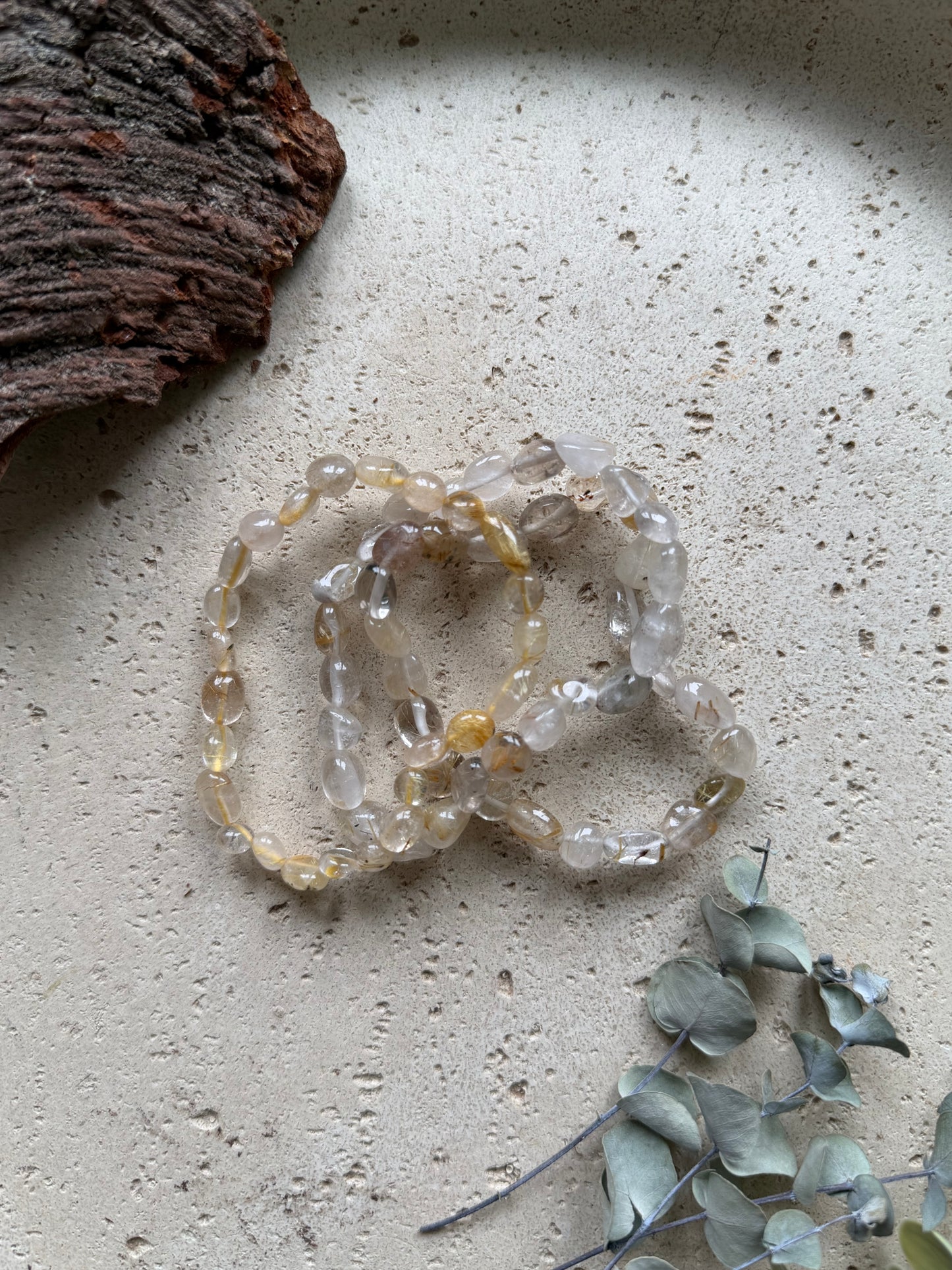 Rutilquarz Nuggetarmband