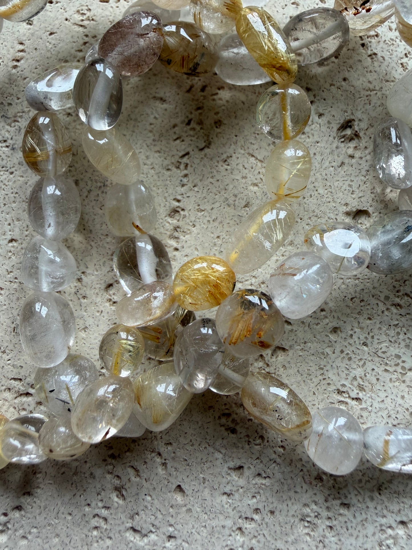 Rutilquarz Nuggetarmband