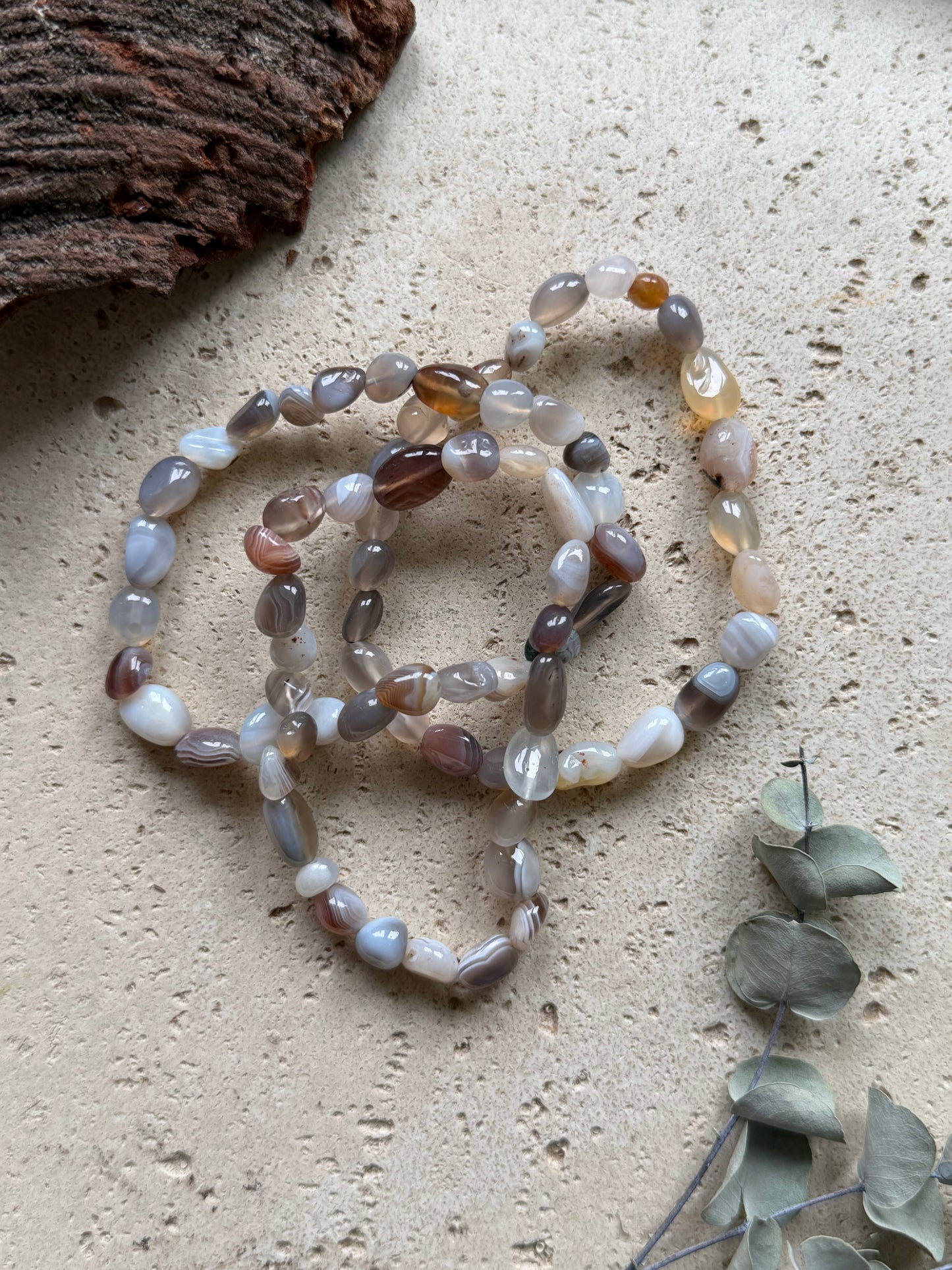 Achat (Botswana) Nuggetarmband