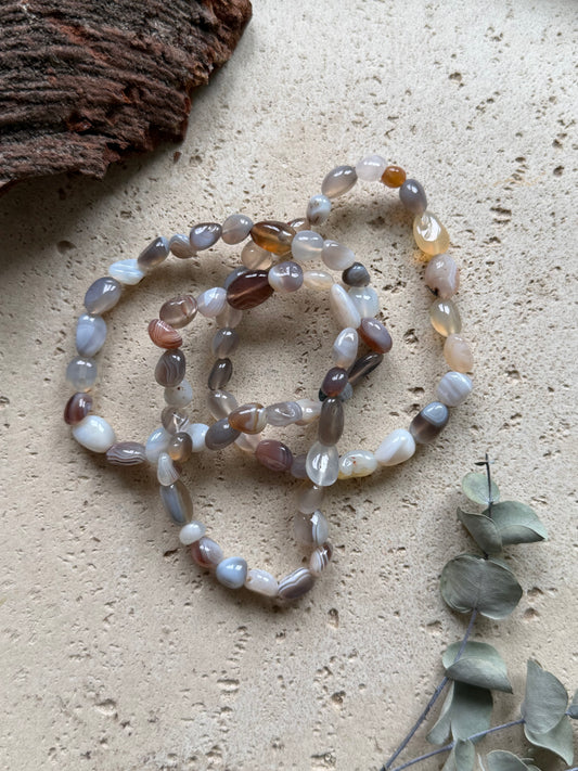 Achat (Botswana) Nuggetarmband