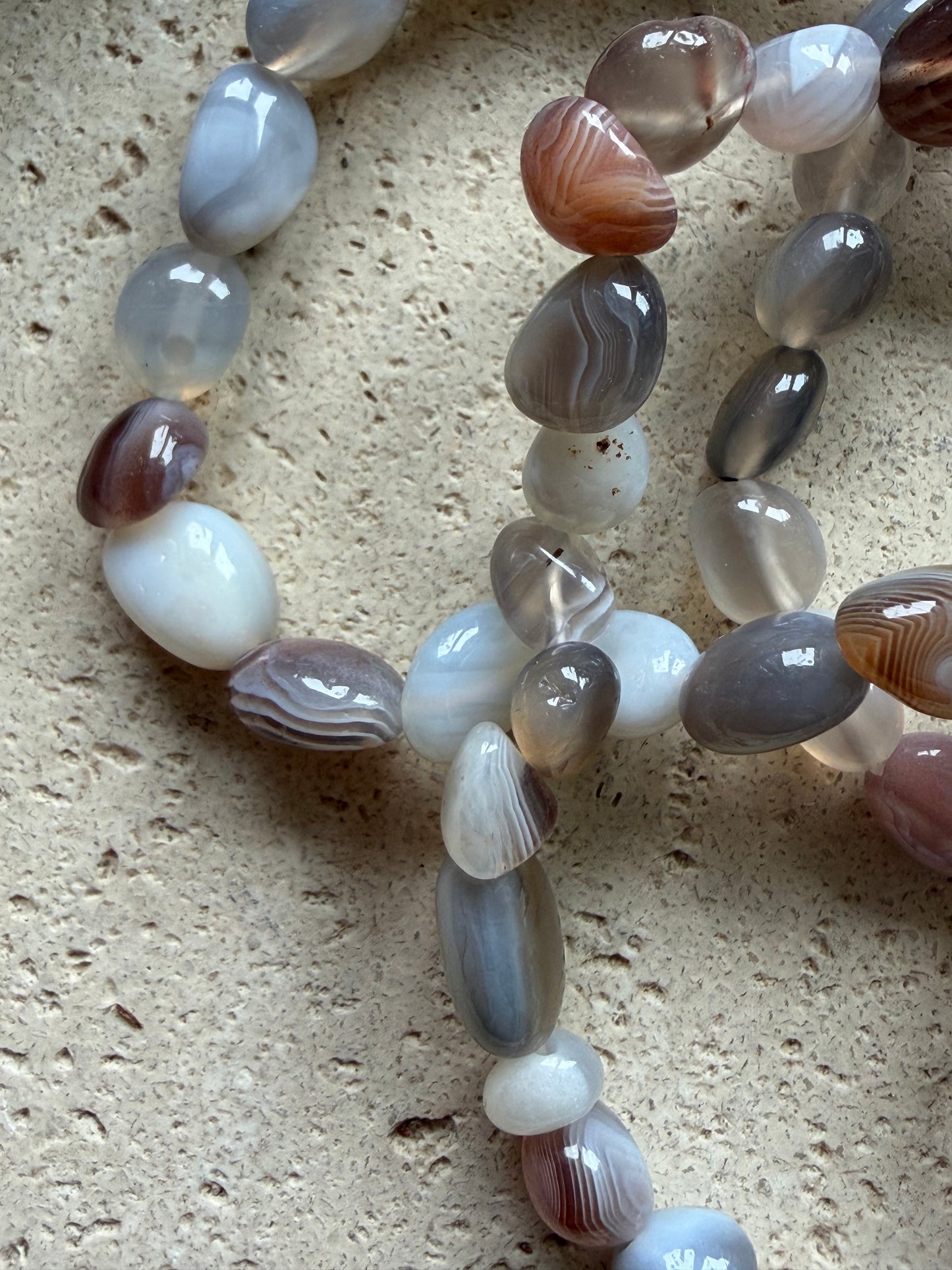 Achat (Botswana) Nuggetarmband