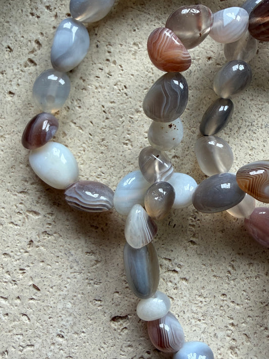 Achat (Botswana) Nuggetarmband