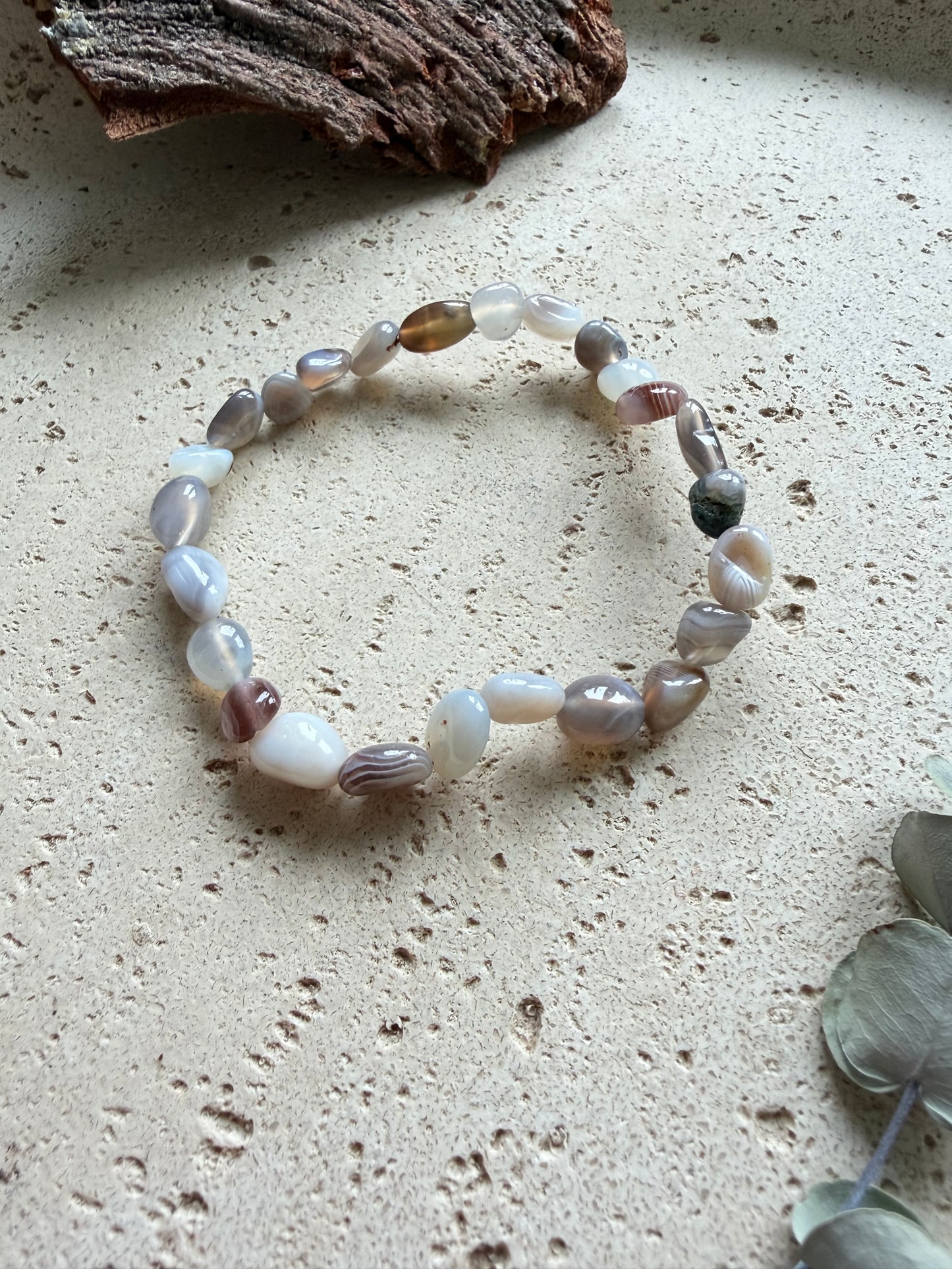 Achat (Botswana) Nuggetarmband