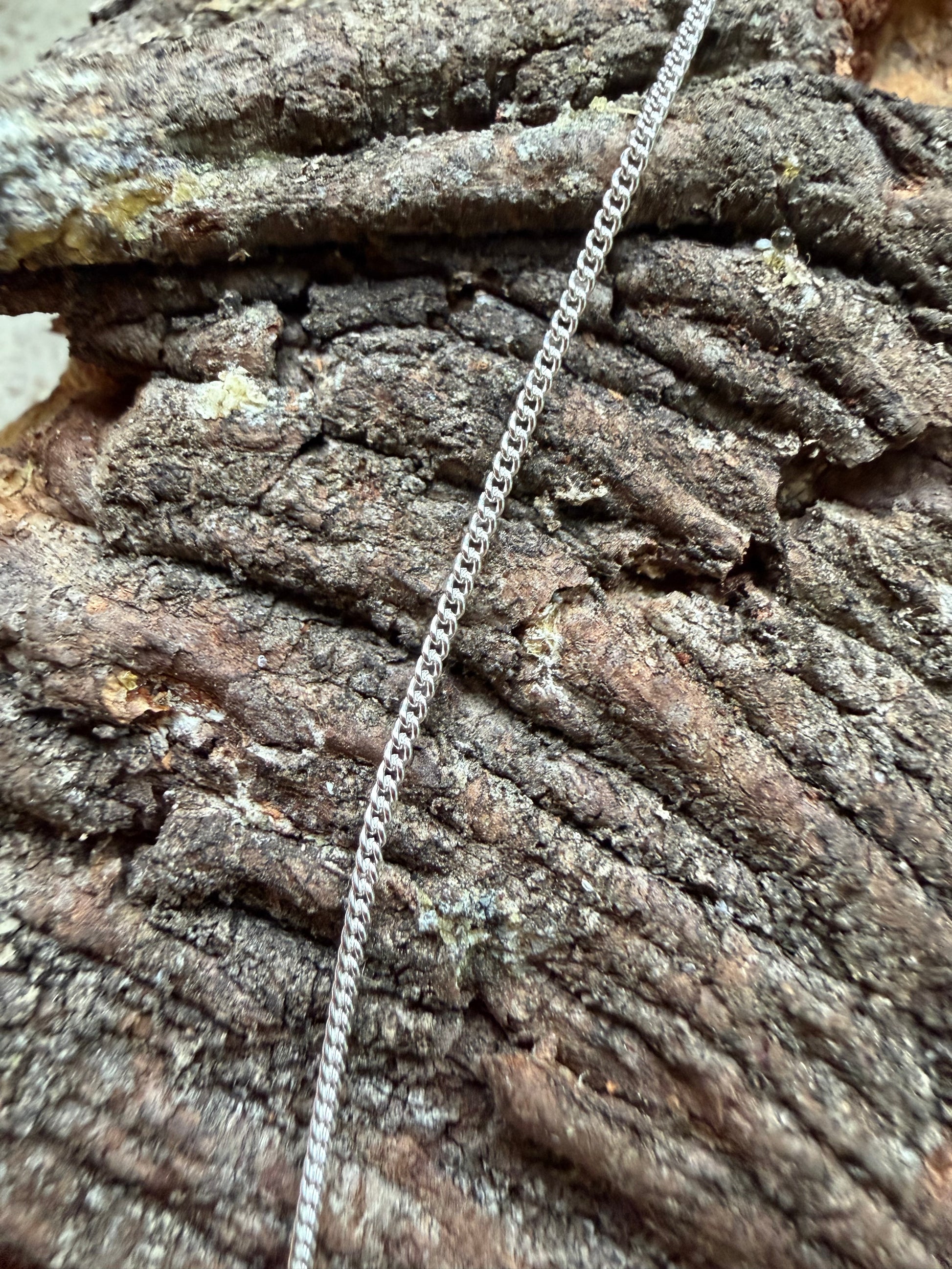 Filigrane Halskette aus 925 Sterling Silber, glatt, 45–50 cm