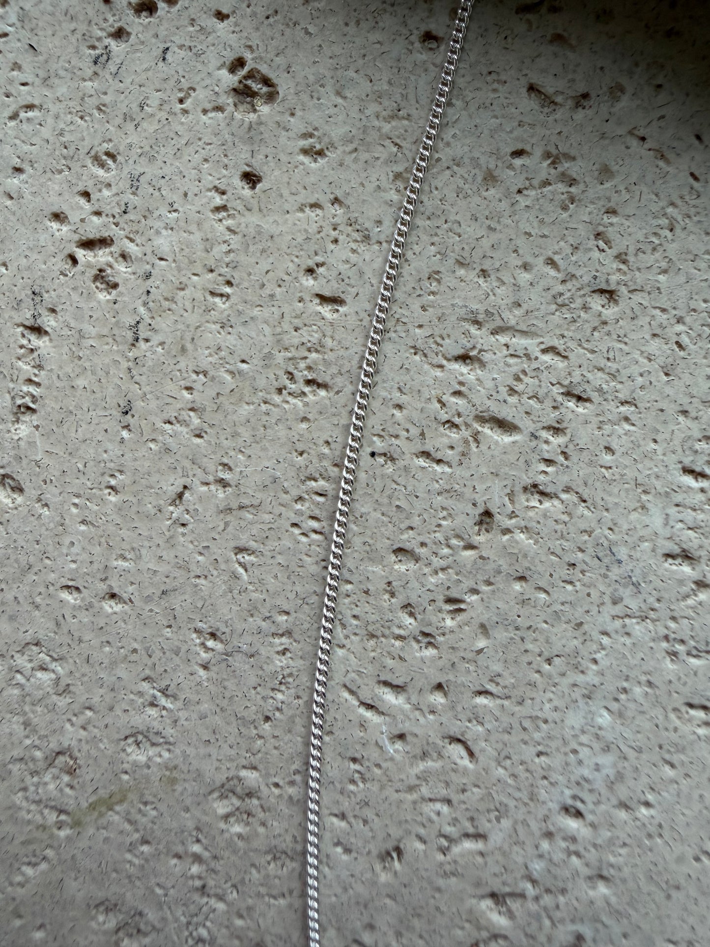 Filigrane Halskette aus 925 Sterling Silber, glatt, 45–50 cm