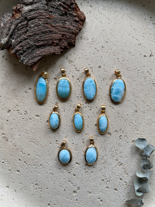 Larimar Anhänger vergoldet (925 Silber)