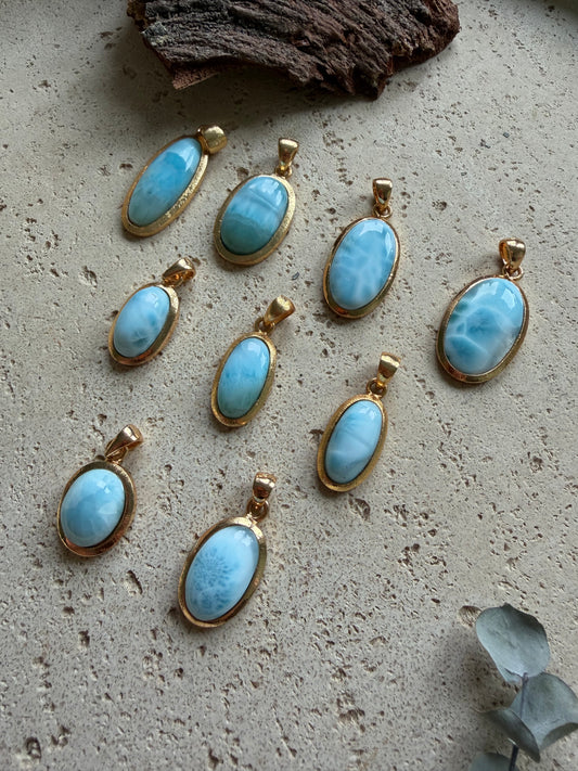Larimar Anhänger vergoldet (925 Silber)