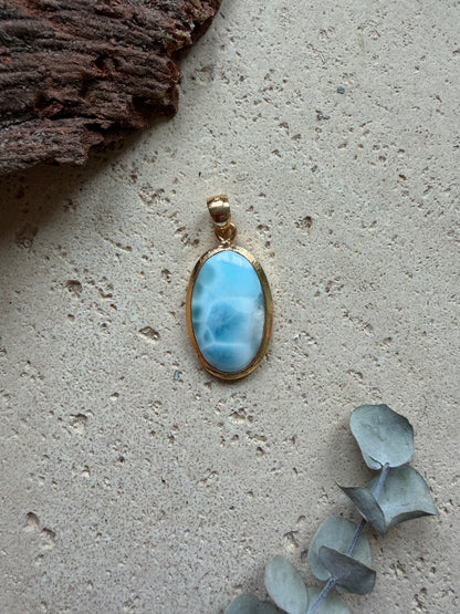 Larimar Anhänger vergoldet (925 Silber)