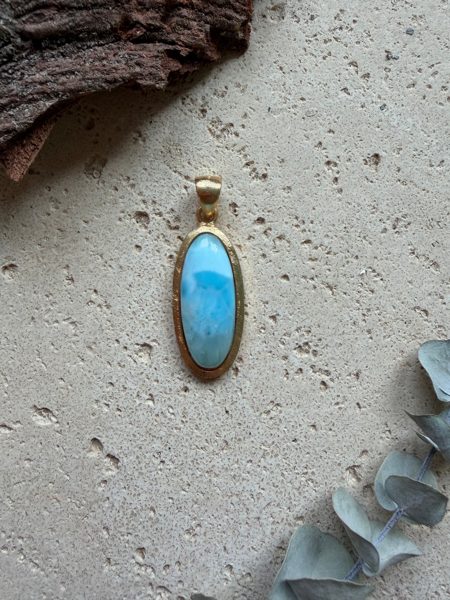 Larimar Anhänger vergoldet (925 Silber)