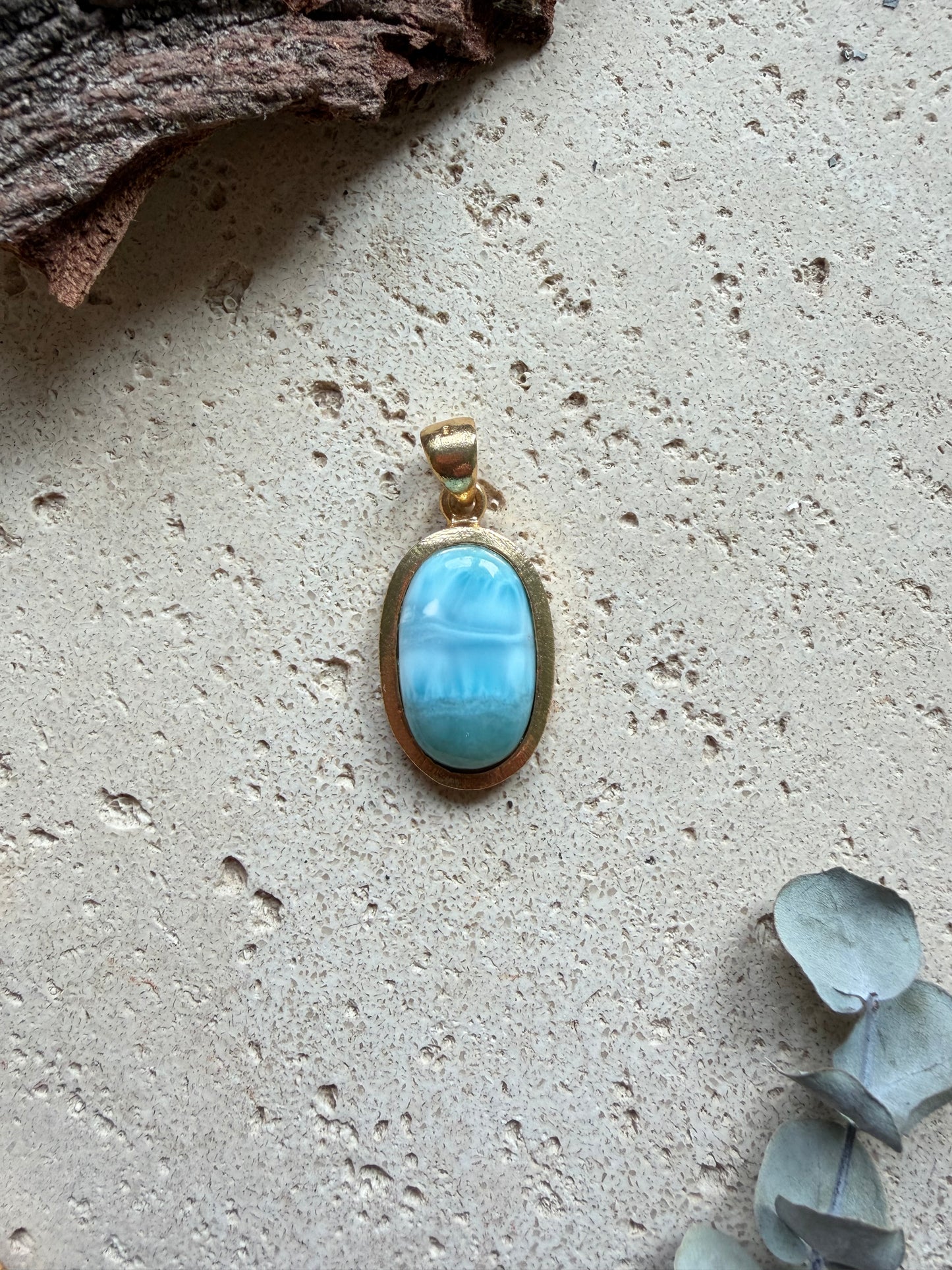 Larimar Anhänger vergoldet (925 Silber)