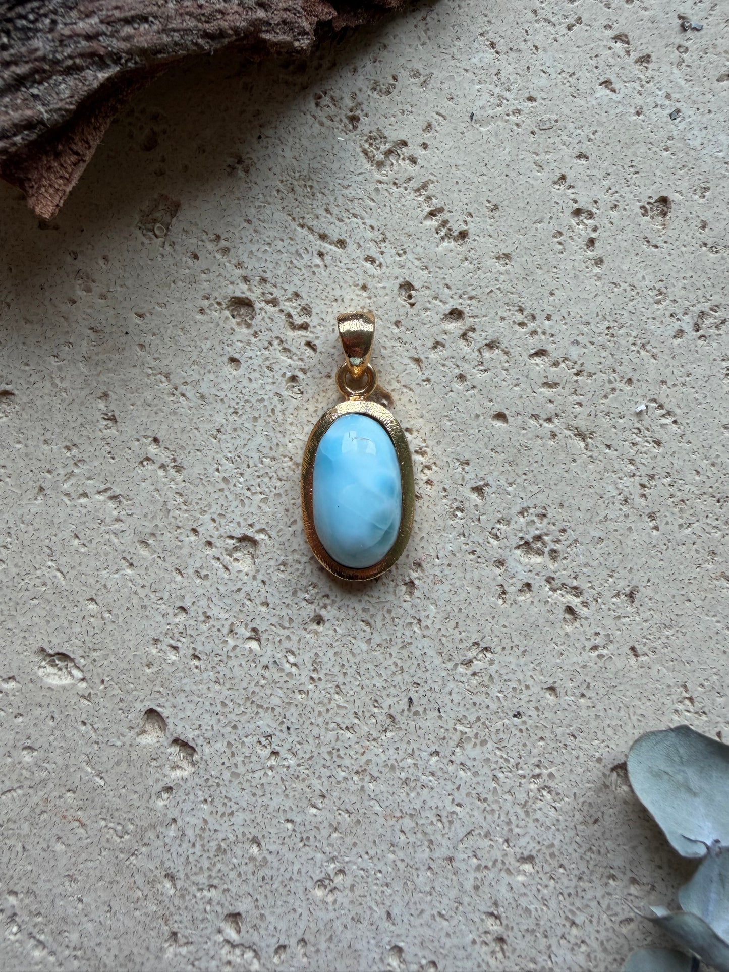 Larimar Anhänger vergoldet (925 Silber)