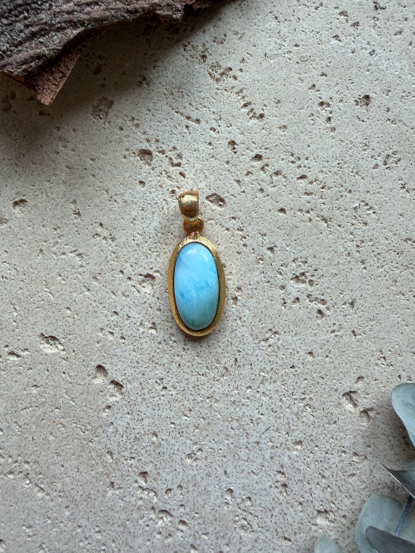 Larimar Anhänger vergoldet (925 Silber)