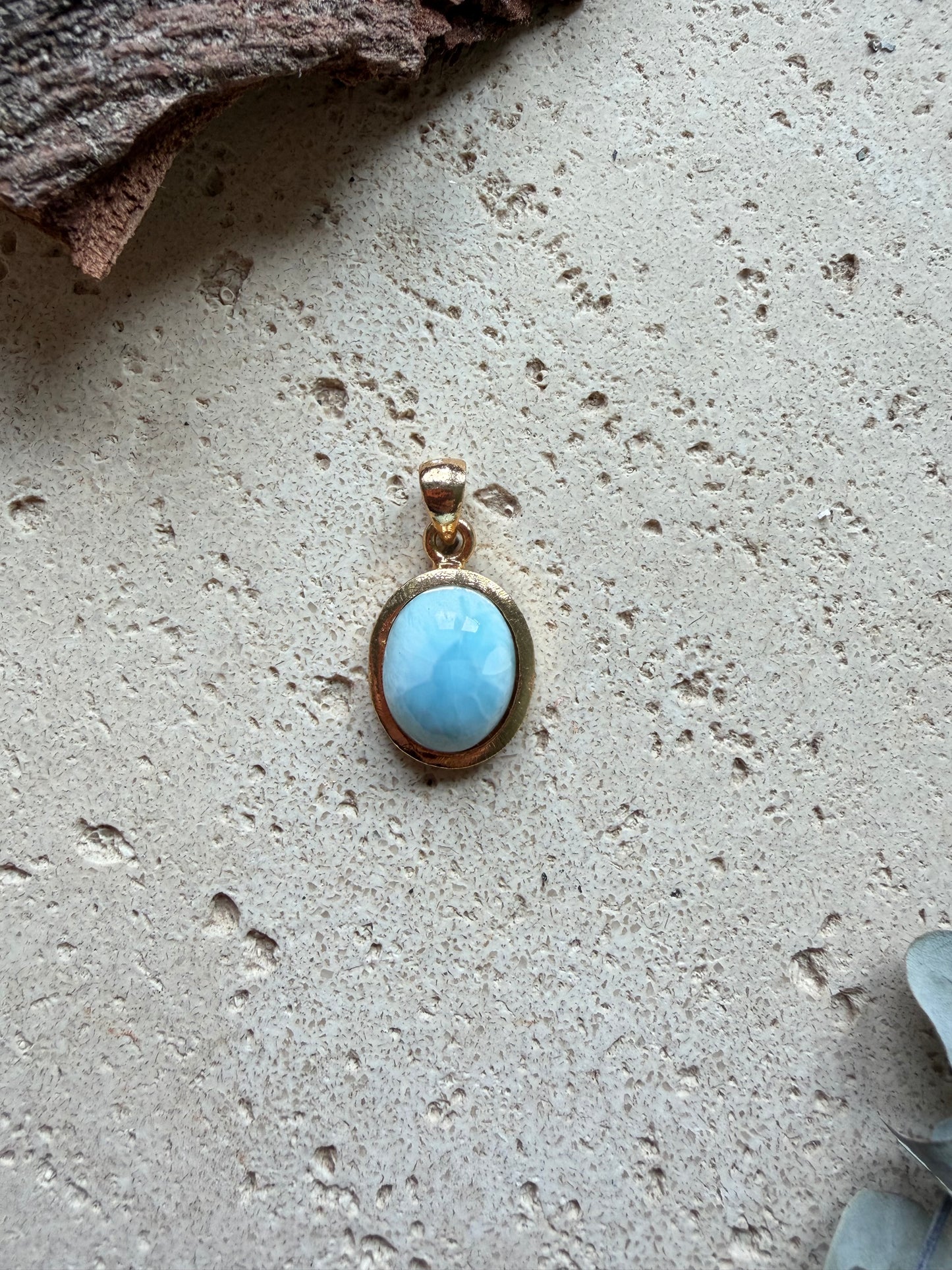 Larimar Anhänger vergoldet (925 Silber)
