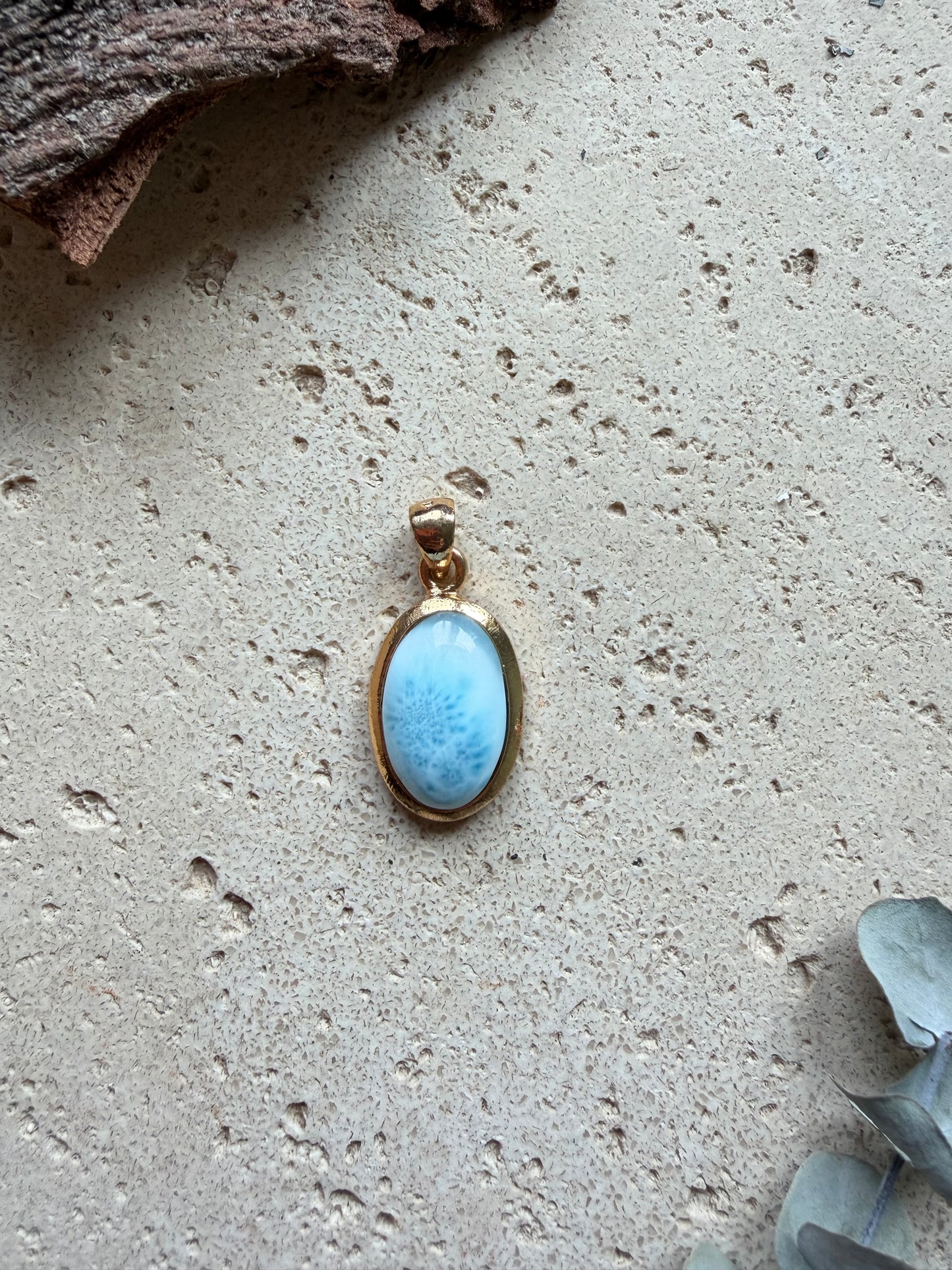 Larimar Anhänger vergoldet (925 Silber)