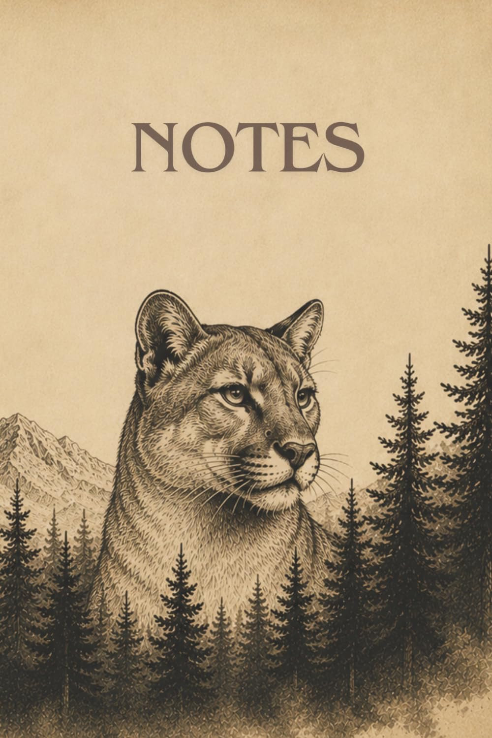 Puma Notizbuch liniert mit kraftvollem Wildtier Cover Krafttier

