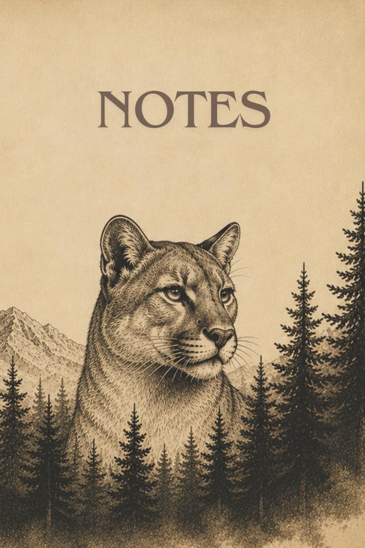 Puma Notizbuch liniert mit kraftvollem Wildtier Cover Krafttier
