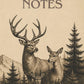 Reh-Familie Notizbuch liniert mit sanftem Waldtier Cover
