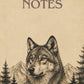 Wolf Krafttier Notizbuch liniert mit Naturmotiv und Waldtier Cover