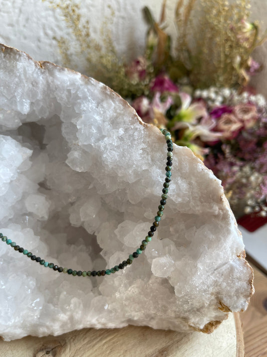 Edelstein Halskette Chrysokoll facettiert