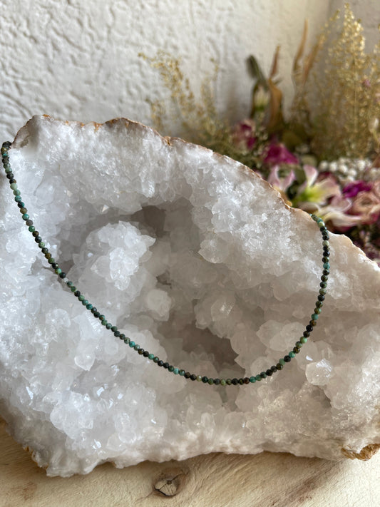 Edelstein Halskette Chrysokoll facettiert