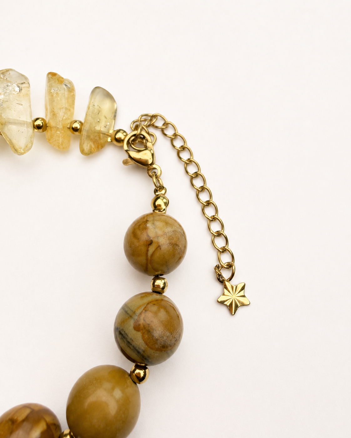 Money Flow – Citrin & Fossilholz Armband