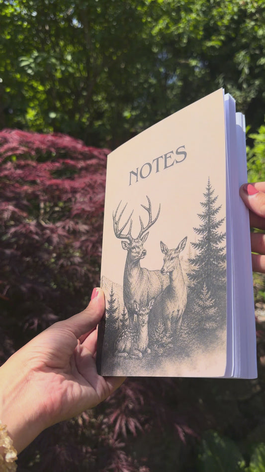 Reh-Familie Notizbuch – Natur Journal mit Waldtier-Motiv (liniert)