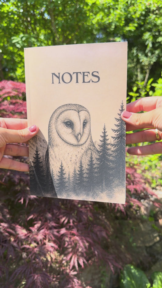 Krafttier Schleiereule Notizbuch – Natur Journal mit Waldtier-Motiv (liniert)