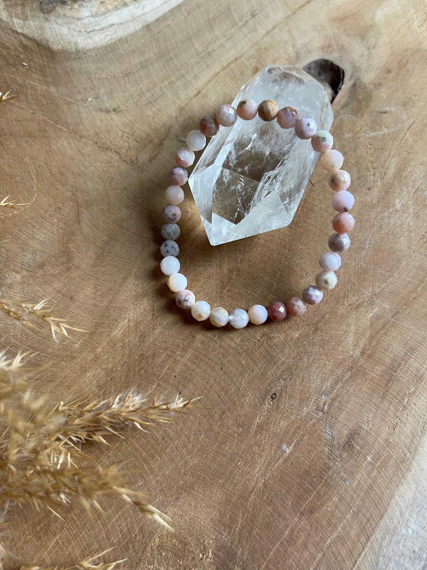 Edelstein Armband Andenopal rosa (facettiert)